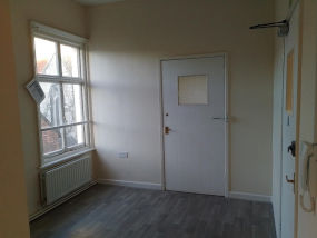 Office interior, doorway and window