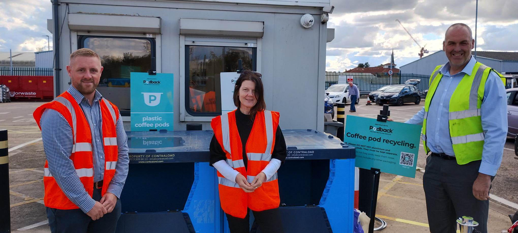 Image of Cllr and council officers at Podback disposal