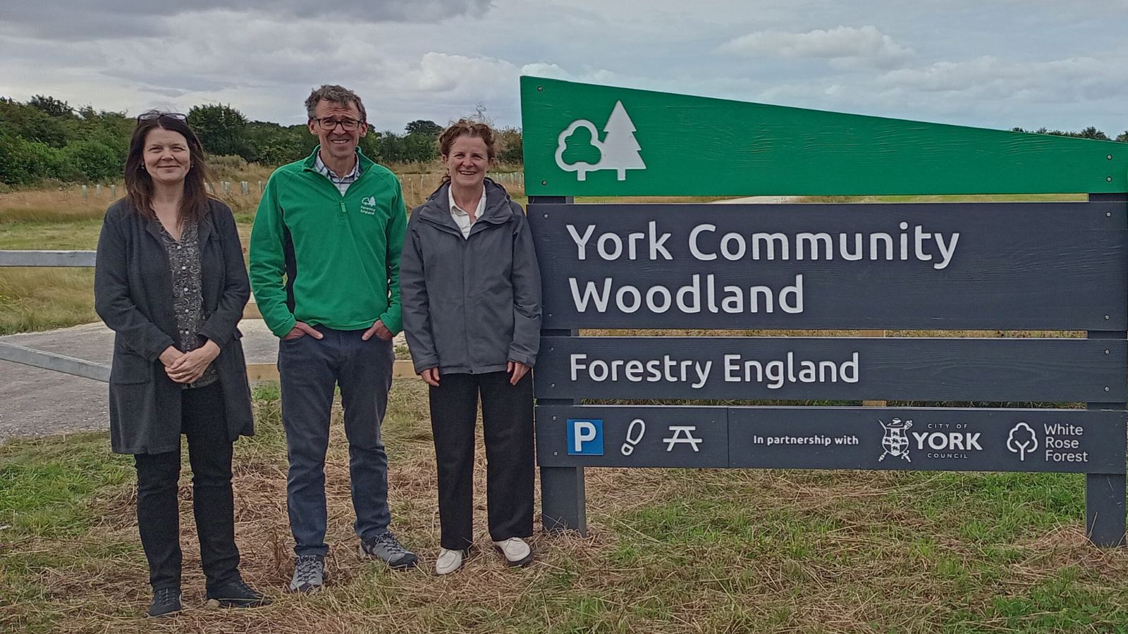 Photo of Cllr Douglas and Cllr Kent at the opening of the York Community Woodland