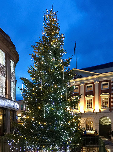 Winter lights near the Mansion House, St Helen&#039;s Square, York.