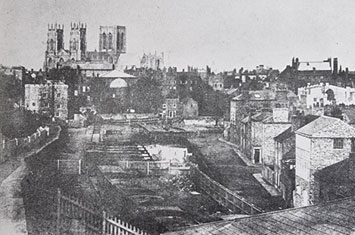 Early photograph by W. Pumphrey depicting railway sidings in 1852.