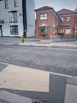 A photo of the new pedestrian crossing on Acomb Front Street