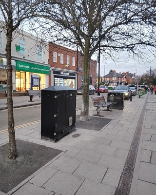 A set of new electrical boxes, to provide power to events held on Front Street