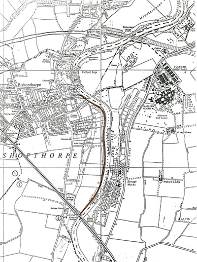 DMMO Register location map for 007: Old Churchyard to Naburn Swing Bridge.