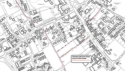 DMMO Register location map for 025: Boss Lane to Main Street.