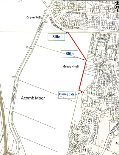 DMMO Register location map for 035: Foxwood Lane to Osprey Close.