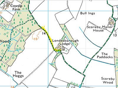 DMMO Register location map for 041: Londesborough Lodge to Eastern Corner of Hagg Wood.