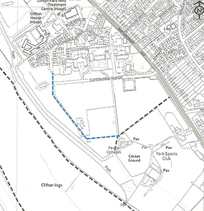 DMMO Register location map for 047: South End of Fylingdale Avenue to Clifton FP18.