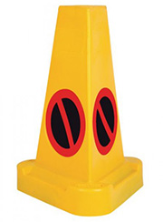 Triangular no waiting cone for parking suspensions