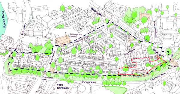 South Walmgate and Willow House map